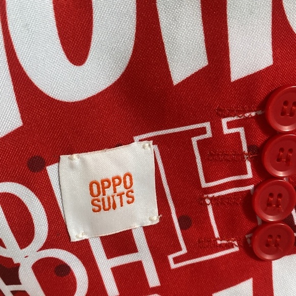 OppoSuits Men's Festive Christmas Holiday Ho Ho Ho Blazer NWOT Size M 38-40 - Picture 3 of 7